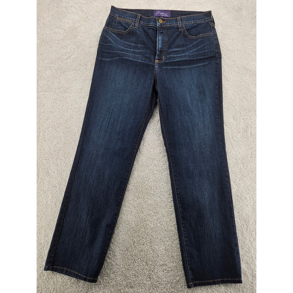 NYDJ Not Your Daughters Jeans 14P Dark Wash Straight Leg Lift Tuck Denim Petite